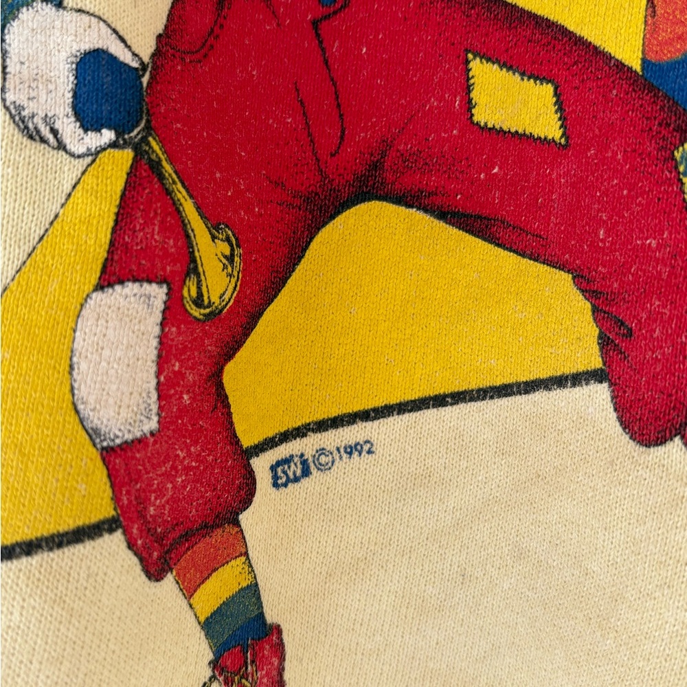 Yellow Rare Clown Graphic 90s Sweater Large - Picture 2 of 6
